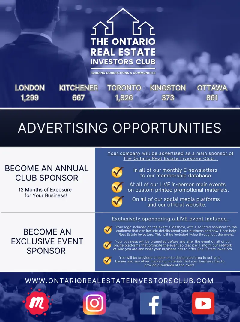 Ontario Real Estate Investors Club Advertising Opportunities